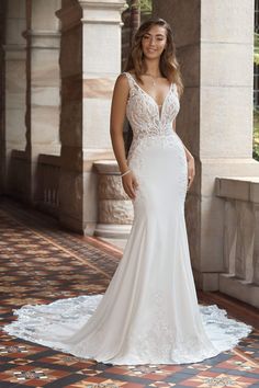 Sophia Tolli Wedding Dress Sophia Tolli: ST2211 - Ramona Sophia Tolli Wedding Dresses, Bridal Atelier, Sophia Tolli, Fit And Flare Wedding Dress, Fit And Flare Skirt, Fitted Wedding Dress, Evening Dresses For Weddings, Lace Wedding Dress, Dream Wedding Dresses