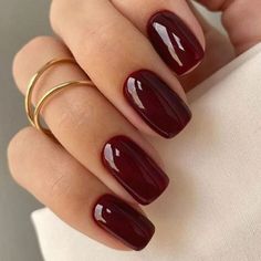 Deep Red Nails, Kutek Disney, Dark Red Nails, Wine Nails, Maroon Nails, Milky Nails, September Nails, Cute Nails For Fall, Nagel Tips