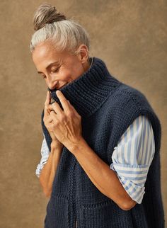 Functionality, coziness and style come together for this outerwear style knit zip up vest. Each Ready Made Third Piece is individually hand-knit through our team of knitters based Boston, Massachusetts and produced in small batches. PRODUCT DETAILS: Designed & Hand-knit in Boston Material: 100% Merino Wool Fit: Relaxed & loose fitting. Measurements: Before ordering, please review sizing measurements to choose the best fit for you. Please feel free to email us at hello@thirdpiece.com for any sizi Casual Blue Knit Vest, Fitted Blue Knitted Sweater Vest, Blue Knit Sleeveless Vest, Blue Knitted Sleeveless Sweater Vest, Blue Knit V-neck Vest, Collar Vest, Knit Vest, In Boston, Merino Wool