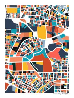 an abstract map of the city of london in orange, yellow and blue colors with lines