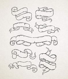 a drawing of some type of scroll with different shapes and sizes on it's sides