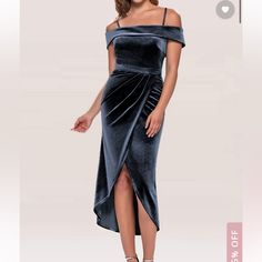 Brand New With Tags Size Small Velvet Midi Dress French Blue Bought For Wedding Guest Dress, But Found Something Else To Wear Blue Velvet Midi Dress, Azazie Dresses, Velvet Cocktail Dress, Party Attire, Velvet Midi Dress, Tulip Dress, Burgundy Velvet, Affordable Dresses, French Blue