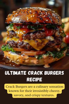 Ultimate Crack Burgers Recipe | The Best Crack Burger Recipe Coffee Rubbed Burgers, Cheeseburger Recipes Stove, Best Hamburger Recipe Homemade Burgers, Whiskey Burger Recipes, The Best Cheeseburger Recipe, American Burger Recipe, Fancy Burgers Ideas, Sausage Burgers Recipes, Best Cheeseburgers