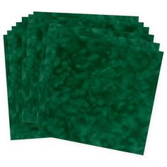 six green paper sheets stacked on top of each other