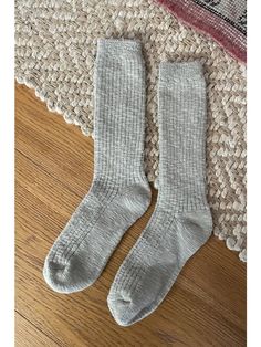 We were dreaming of a chunky, beautiful knit sock for your vintage dresses and nouveau Little House on the Prairie looks. These natural, cotton blend socks are romantically rustic and can be worn scrunched or folded. Care Instructions: Machine wash cold, tumble dry low. Do not iron. Do not bleach. One size fits most (US women's size 6-10)Made of 90% Cotton 8% Polyester 2% SpdxMade in Korea Cozy Mid-calf Spring Socks, Cozy Cotton Socks With Comfortable Fit, Comfortable Cozy Cotton Socks, Cozy Solid Color Knee-high Socks, Cozy One Size Socks, Cozy Knitted Solid Color Socks, Cozy Cotton Knee-high Socks For Fall, Beige Cotton Socks For Winter, Cozy One Size Mid-calf Socks