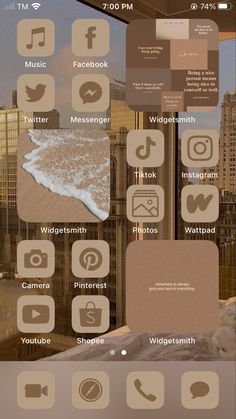 an iphone screen with various icons on it