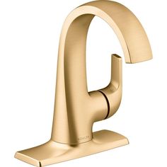 a gold faucet on a white background