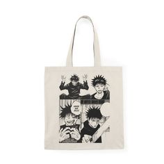 A 100% cotton tote bag is the champion of durability, sustainability, and style.  Material: 6 oz/yd², 100% natural cotton canvas fabric One size: 15" x 16" (38.1cm x 40.6cm) Convenient self-fabric handles Hunter X Hunter Tote Bag, Jujutsu Kaisen Megumi Fushiguro, Detailed Artwork, Megumi Fushiguro, Cotton Canvas Fabric, Eco Friendly Fabric, Cotton Tote Bag, Everyday Carry, Practical Gifts