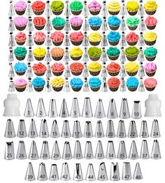 cupcake decorating kit with cake cutters and icing cups, including one dozen cupcakes