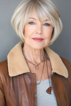 Let these hairstyles inspire your next big change, tailored for women over 60. 70 Year Old Hairstyles, Really Thick Hair, Greek Border, Short White Hair, Soft Fringe, Thick Hair Cuts, Hairstyles For Women Over 60, Age Is Just A Number, Bangs For Women