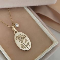 Flower Wedding Band, Floral Wedding Bands, Birthstone Charm Necklace, The Bling Ring, Monogram Pendant, Fine Gold Jewelry, Daisy Necklace, Personalized Mother's Day Gifts, Personalized Pendant