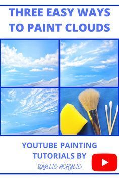 three easy ways to paint clouds in adobe and photoshopped with the text, youtube painting