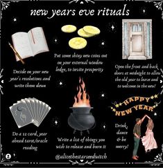 New Year Witchy Tips, New Years Witch Tips, New Year’s Eve Spiritual Rituals, 12 Magical Nights Ritual, End Of Year Rituals, Rituals For New Year, Spells For The New Year, New Years Witch Ritual, Nye Rituals