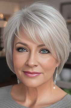 30 Short Haircuts for Older Women to Inspire Your Next Look Short Silver Hair With Bangs, Short Wavy Gray Hair Over 50, Short Haircut For Thick Wavy Hair Older Women, Diane Keaton Hairstyles Gray Hair, Short Messy Bob, Short Hair Cuts For Fine Hairfor Women Over 60, Messy Pixie, Grey Bob Hairstyles