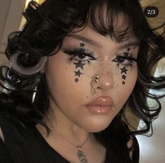 Grungy Makeup Look, Grungy Makeup, Cute Eye Makeup, Face Art Makeup, Star Makeup, Ethereal Makeup