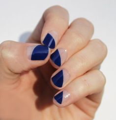 Indigo Modern French Nail Wraps Nail Designs Ideas, Navy Blue Nails, Nail Art Stripes, Classy Nail Designs, Transparent Nails, Modern French, Striped Nails, Good Bye, Beautiful Nail Designs