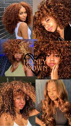 Dyed Brown 4c Hair, Hair Color For Afro Hair, Hair Color Ideas For Afro Hair, Black Curly Dyed Hair, Honey Blonde Tips On Natural Hair, Honey Brown Hair Curly Natural, Color Dye Hair Ideas, Honey Brown Afro Hair, Highlights Honey Brown Hair