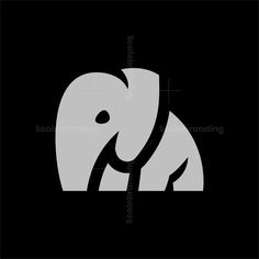 an elephant is shown in the middle of a black and white background with words below it