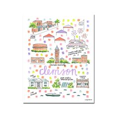 Elevate your wall decor with Evelyn Henson's whimsical watercolor map series, a vibrant collection boasting 250+ places and counting. Each print is a celebration of cherished locations, adorned with unique icons and landmarks that capture the essence of the place. Professionally printed in the USA, these prints mirror the original watercolor's charm, adding a burst of color and joy to your space. Choose a single print to commemorate a beloved locale and relive cherished memories, or create a gal Watercolor City Map, Evelyn Henson, Watercolor Map, Snail Mail, Mat Board, City Map, Map Print, Personal Cards, Artist Art