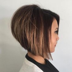 A Line Haircut, Short Brown Hair