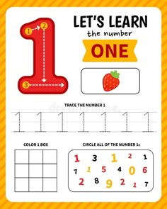 worksheet for learning numbers 1 to 10 with the letter i and number one