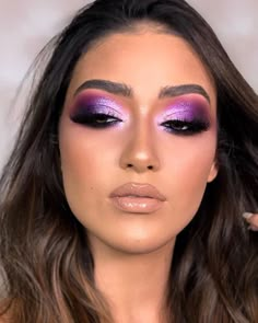 Purple Eyeshadow Looks, Purple Makeup Looks, Smink Inspiration, Beauty Make-up, Makijaż Smokey Eye