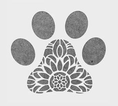 an animal paw print with circles on it