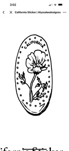 an easter egg with flowers on it and the words california sticker alysadedesign