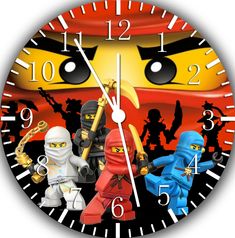 a clock with lego ninjas on it