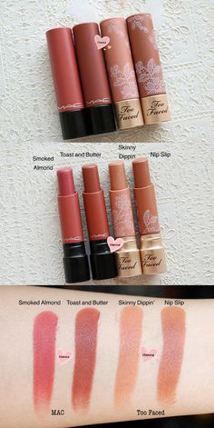 Mac Smoked Almond Lipstick, Mac Smoked Almond, Makeup Recommendation, Natural Lipstick Shades, Natrual Nails, Make Up Lip, Lip Color Shades, Nail Paint Shades, Lip Collection