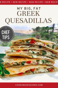 Greek Quesadilla Recipes, Mediterranean Quesadilla Recipes, Greek Quesadilla, Mediterranean Quesadilla, Greek Quesadillas, Quesadilla Ingredients, How To Make Quesadillas, Greek Turkey Burgers, Easy Hummus Recipe