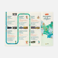 an open brochure with images of people and places in the world on it