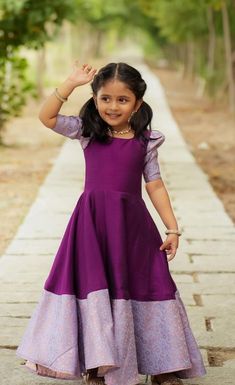 Kids Party Frocks Design, Traditional Frocks For Kids, Kids Pattu Frock Designs, Traditional Dresses For Kids Girl, Pattu Long Frocks For Kids, Long Frock Designs For Kids, Kids Long Frocks Design, Baby Long Frocks Designs, Kids Long Frocks Design Latest