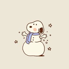 a cartoon snowman with a scarf around his neck