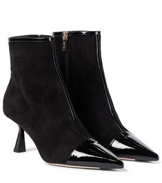 Consider the Kix/Z boots from Jimmy Choo your new everyday footwear. Made from black suede with elegant point-toes, they're set atop modest 65mm heels for all-day comfort. | Jimmy Choo Kix/Z 65 suede boots Mid Heel Ankle Boots, Black Suede Boots, Jimmy Choo Shoes, Mid Heel, Suede Boots, Boot Shoes Women, Black Suede, Jimmy Choo, Designing Women