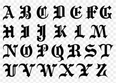 an old fashioned gothic alphabet with black letters