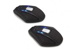 two black wireless mouses sitting next to each other