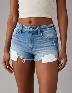 Denim Short Shorts, Mid Rise Jean Shorts, American Eagle Jean Shorts, Lululemon Define Jacket, Ripped Denim Shorts, 2024 Christmas, Hollister Shorts, Blue Jean Shorts, Denim Short