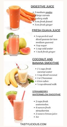 an image of fruits and vegetables that are labeled in the following instructions to make smoothies