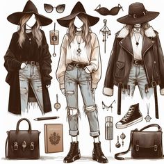 Indie Music Aesthetic Outfits, Pagan Outfits Witches, Urban Witch Aesthetic, Painting Cupcakes, Wiccan Outfits, Casual Witch Outfit, Witch Outfit Aesthetic, Extravagant Outfits, Bohemian Goth