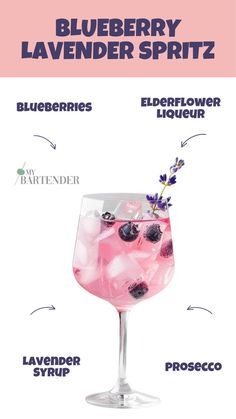 Blueberry Lavender Spritz Lavender Spritz, Blueberry Lavender, Lavender Syrup, Beer Shop, Raspberry Sorbet, Garden Parties, Refreshing Cocktails