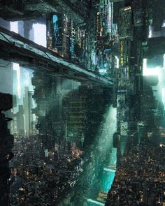 an image of a futuristic cityscape that looks like it is floating in the air