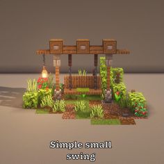 an image of a small swing set in minecraft