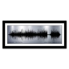 a black and white photo with sound waves