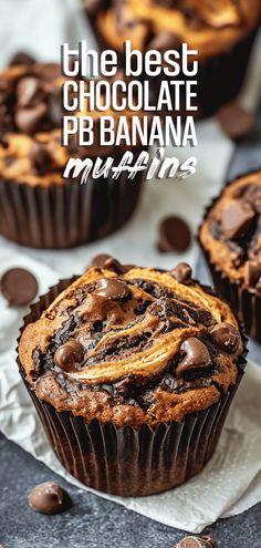 the best chocolate pb banana muffins