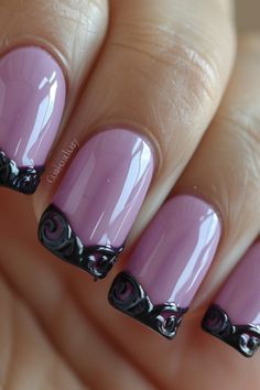 Purple French Tip Nails Negative Space Nail Art, Negative Space Nails