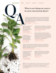 the front page of qa magazine with plants growing out of it's soil