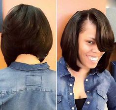 22.Bob Weave Hairstyle Bob Updo, Short Black Hair, Bob Lace Front Wigs, Hair Bob, Bob Hair, Black Hairstyles, Short Bob Hairstyles, Love Hair