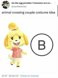 an animal crossing couple costume idea is on the tweeter for android app,