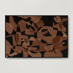 an abstract painting with brown and black colors